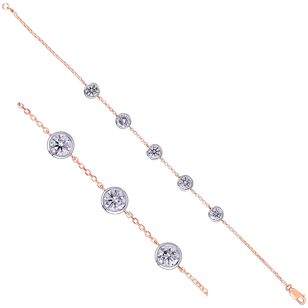 2.68CTW VVS/EF IGI Certified Lab Grown Diamond Bracelet in 18K Rose Gold