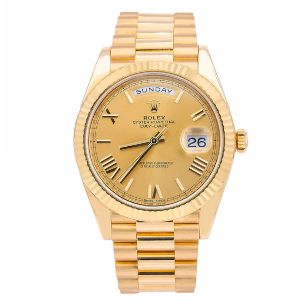 Day-Date 40 Presidential 18-Karat Gold Factory Champagne Roman Dial