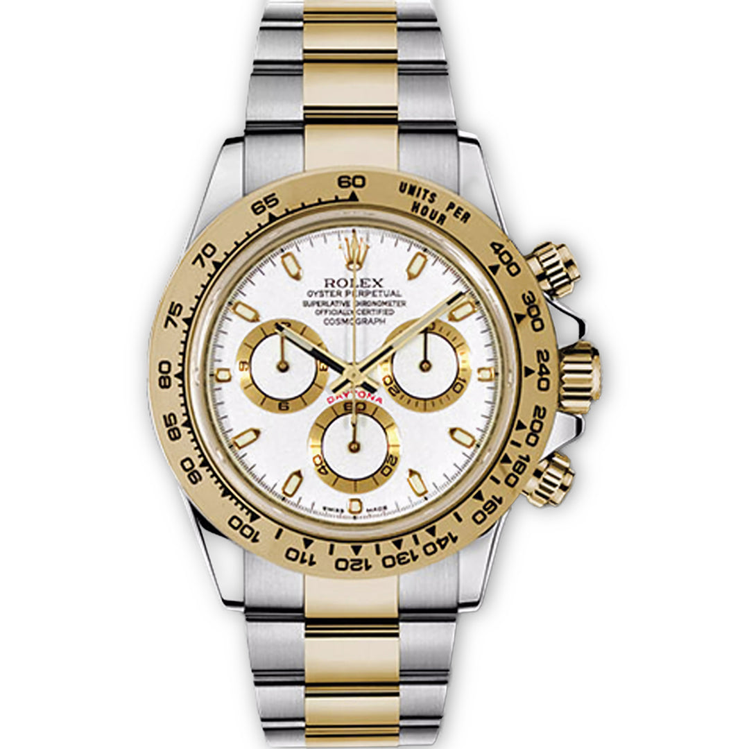 Rolex Daytona 40 White Porcelain Dial  Oyster Bracelet in 18K Gold & Stainless Steel