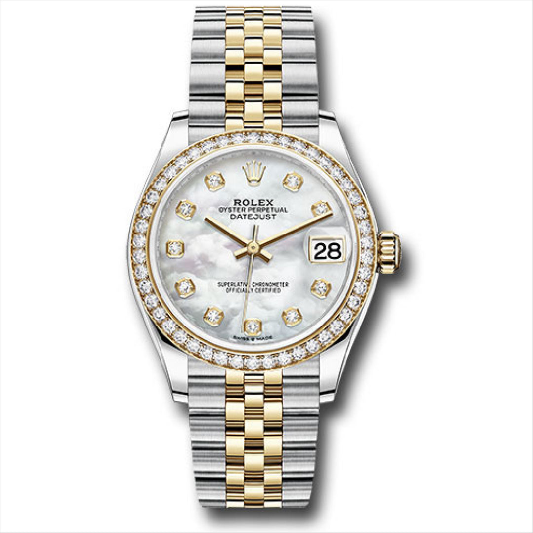 Datejust 31 Custom Mother of Pearl Diamond Dial with Diamond Bezel & Jubilee Bracelet in 18K Gold & Stainless Steel