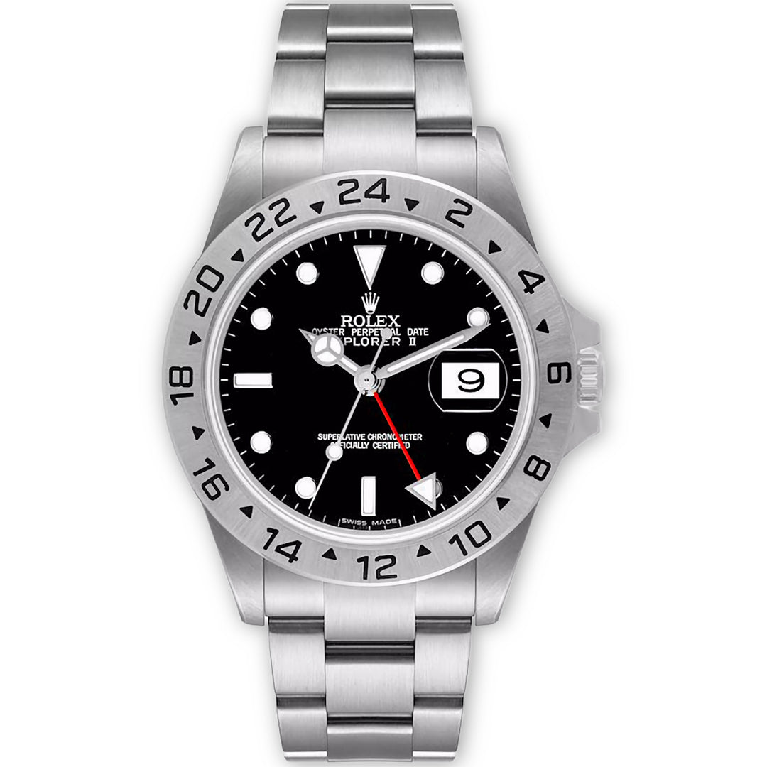 Explorer II 40 Black Oyster Bracelet in Stainless Steel