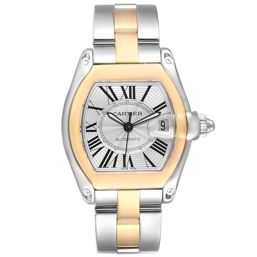 Cartier Roadster Silver Dial Large in 18K Gold & Stainless Steel
