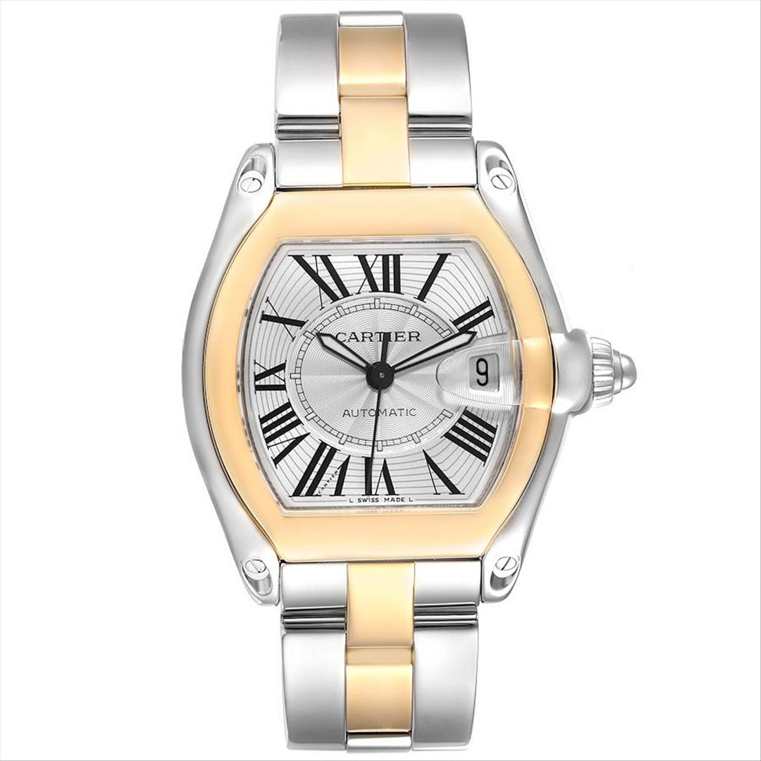 Cartier Roadster Silver Dial Large in 18K Gold & Stainless Steel