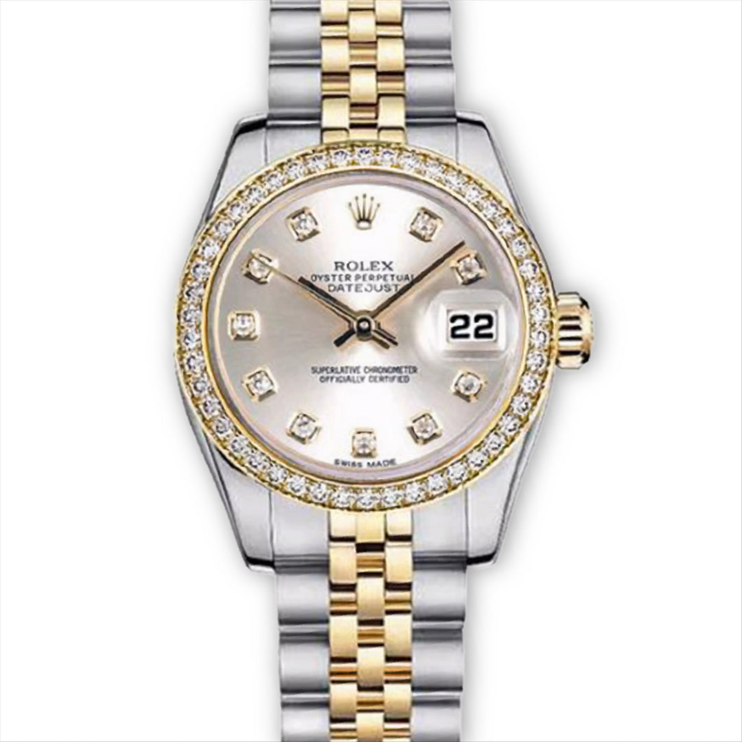 Datejust 36 Silver Diamond Dial with Diamond Bezel & Jubilee Bracelet in 18K Gold & Stainless Steel