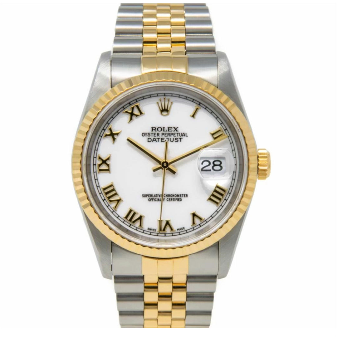 Datejust 36 White Roman Dial in 18-Karat Gold & Stainless Steel
