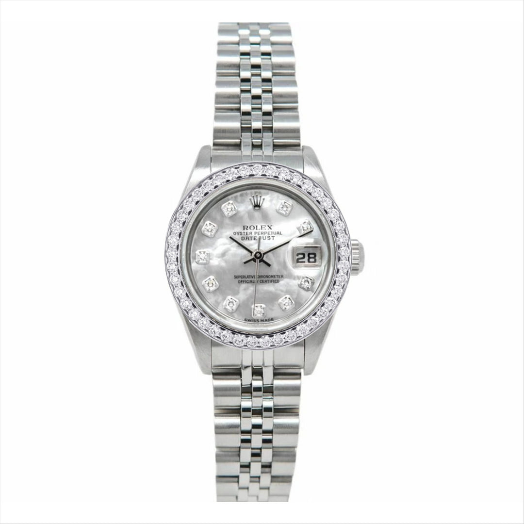 Datejust 26 Mother of Pearl Diamond Dial and Diamond Bezel Stainless Steel Jubilee Bracelet