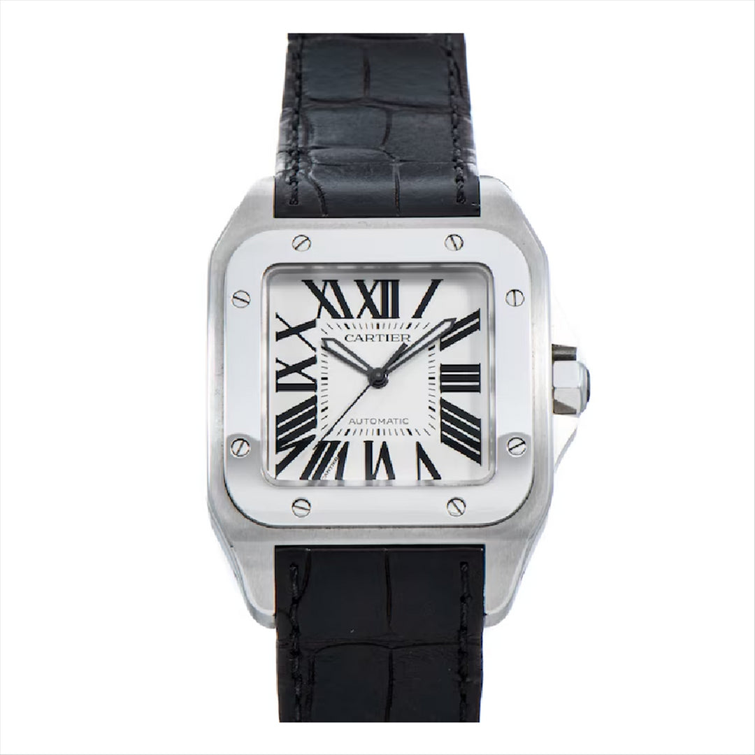 Santos 100 Large Stainless Steel Automatic Watch