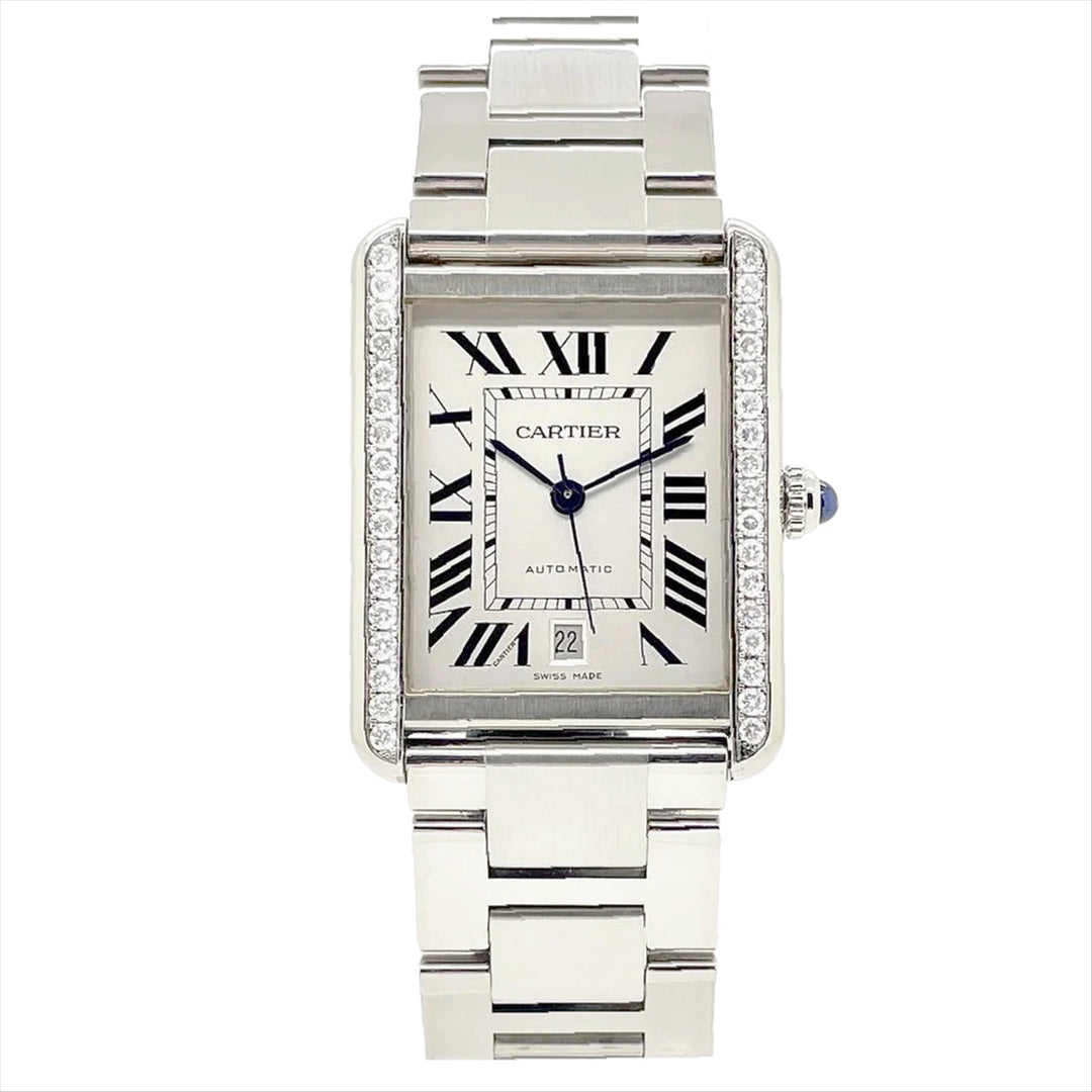 Cartier Tank Solo XL  2-Carat Diamonds in Stainless Steel