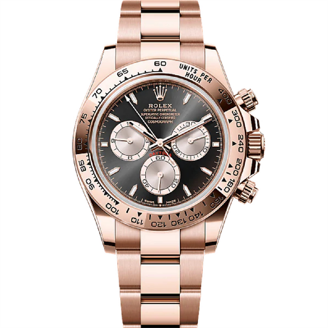 Daytona Rose Gold Black Dial Oyster Bracelet Automatic Watch