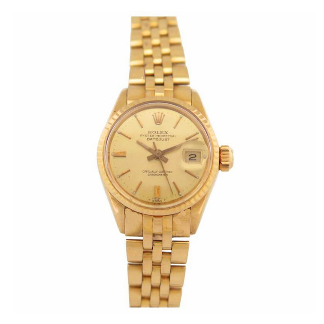 Datejust 26 President Champagne Stick Dial 18-Karat Gold Jubilee Bracelet