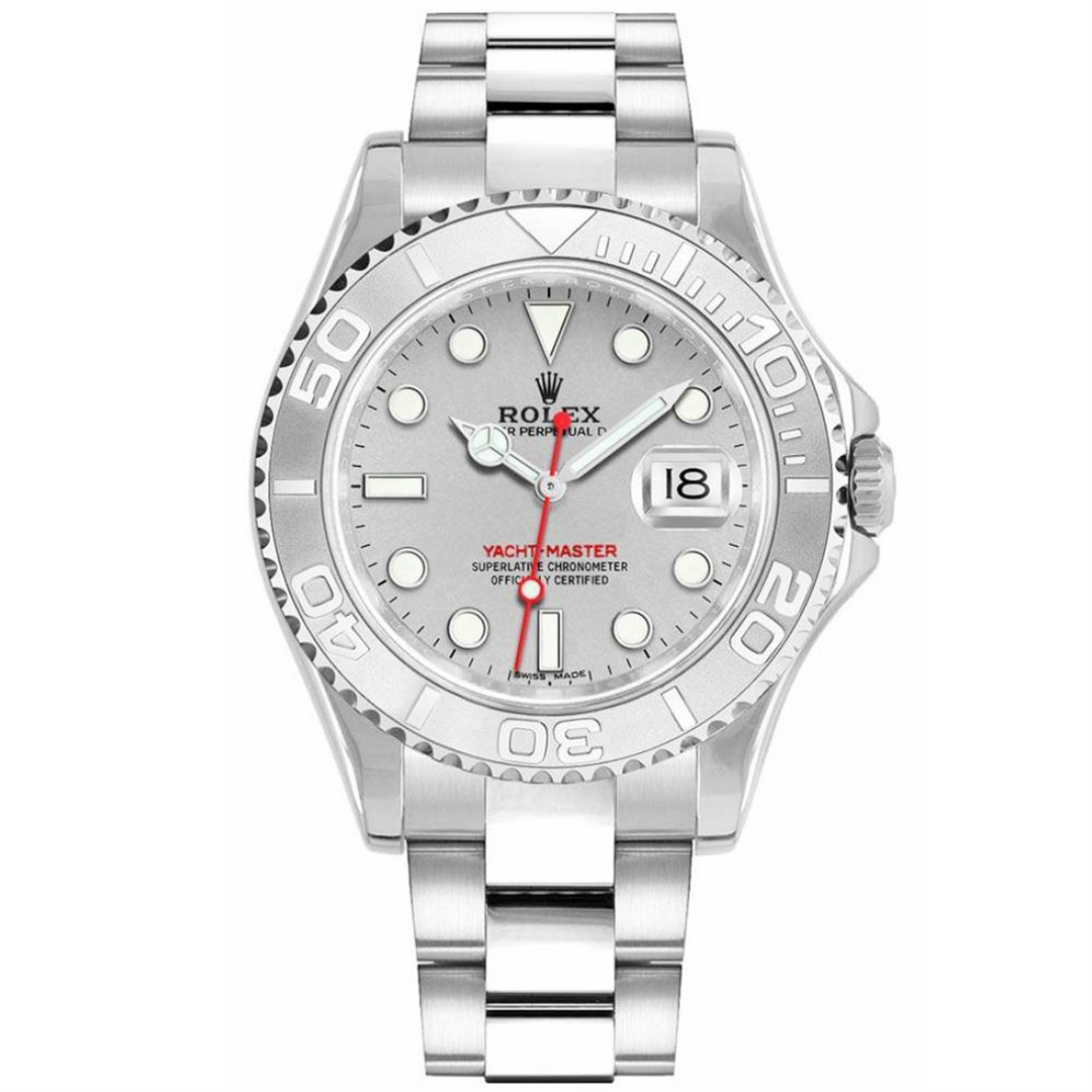 Yachtmaster 40 Platinum Dial with Platinum Bi-Directional Rotatable Bezel, Oyster Bracelet in Stainless Steel