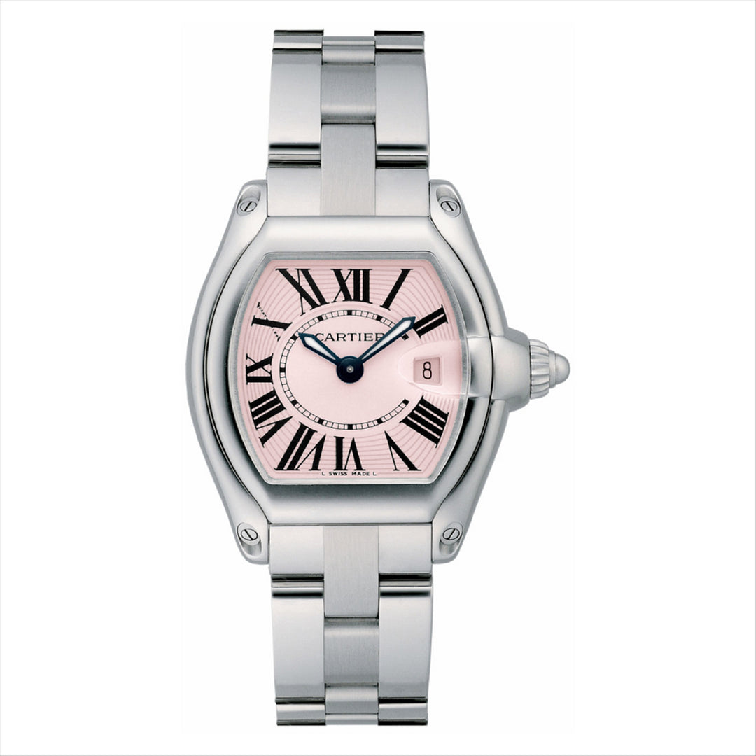 Cartier Ladies Roadster "Discontinued" Quartz Movement Pink Dial in Stainless Steel