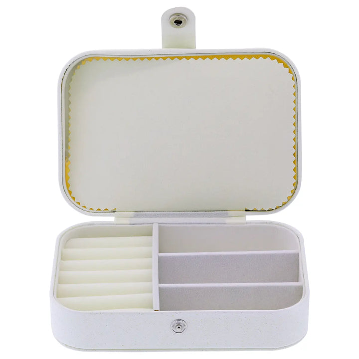 Malani Jewelers White Leather Jewelry Travel Case
