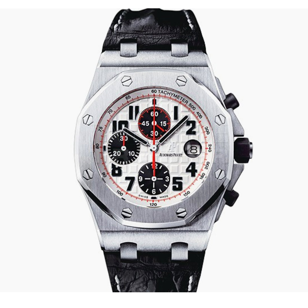 Royal Oak Offshore Panda Dial 41 in Stainless Steel and Leather Band